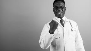 doctor,black,power,up,optimist