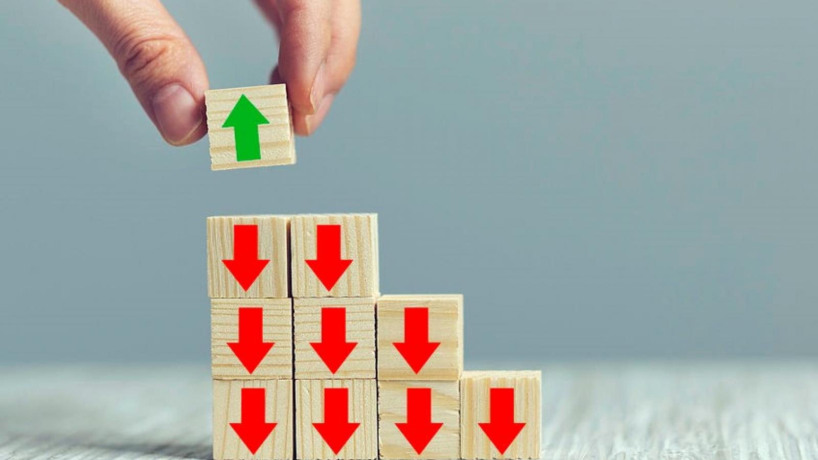 Step,down,blocks,arrows